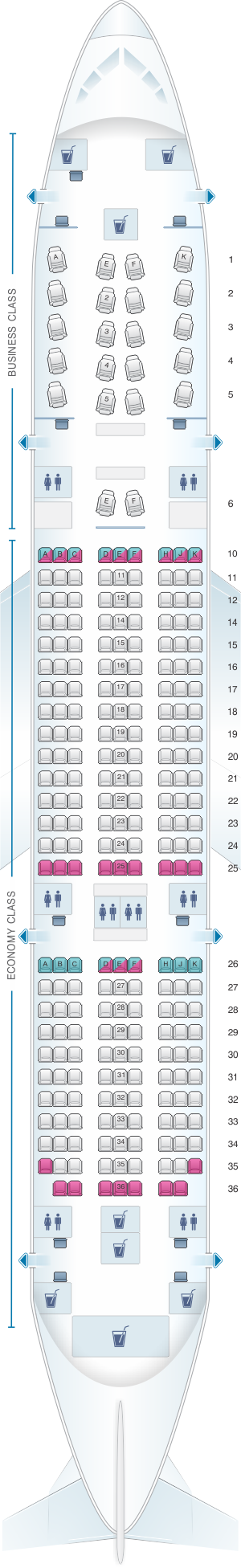 Mapa De Asientos Qatar Airways Boeing B787 Dreamliner 254pax Plano