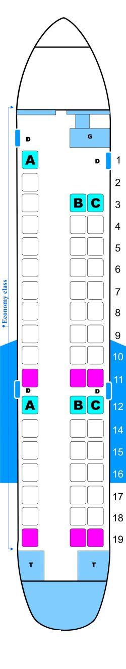 Mapa De Asientos United Airlines Embraer Emb 145 Er4 1856