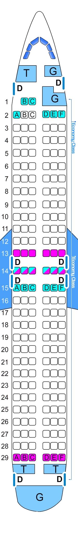 Mapa De Asientos Sky Airlines Boeing B737 400 170pax Plano Del Avión Seatmaestroes 5817