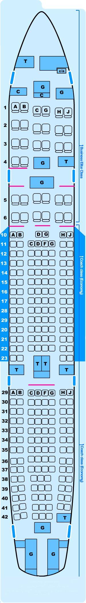 Mapa De Asientos Northwest Airlines Airbus A330 200 Plano Del Avión Seatmaestroes