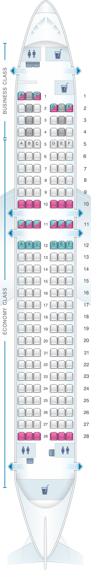 Mapa de asientos Finnair Airbus A320 - Plano del avión | SeatMaestro.es