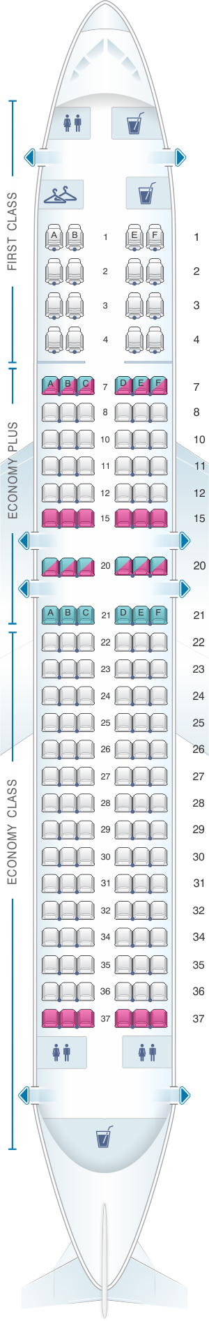 Mapa De Asientos United Airlines Boeing B737 800 Version 1 Plano