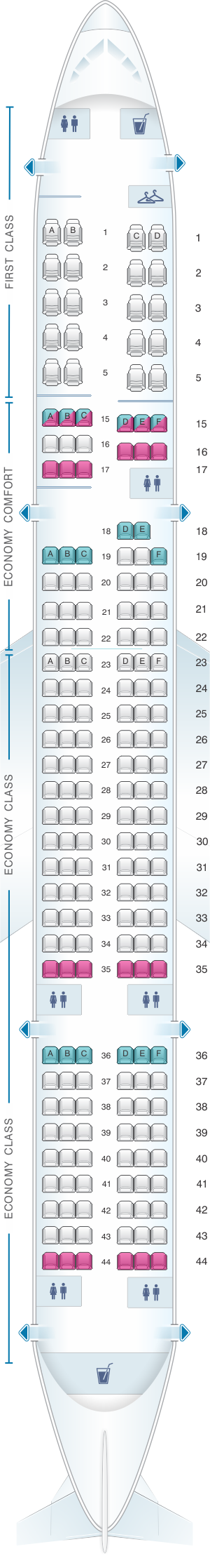 Mapa de asientos Delta Air Lines Boeing B757 200 (75P ...